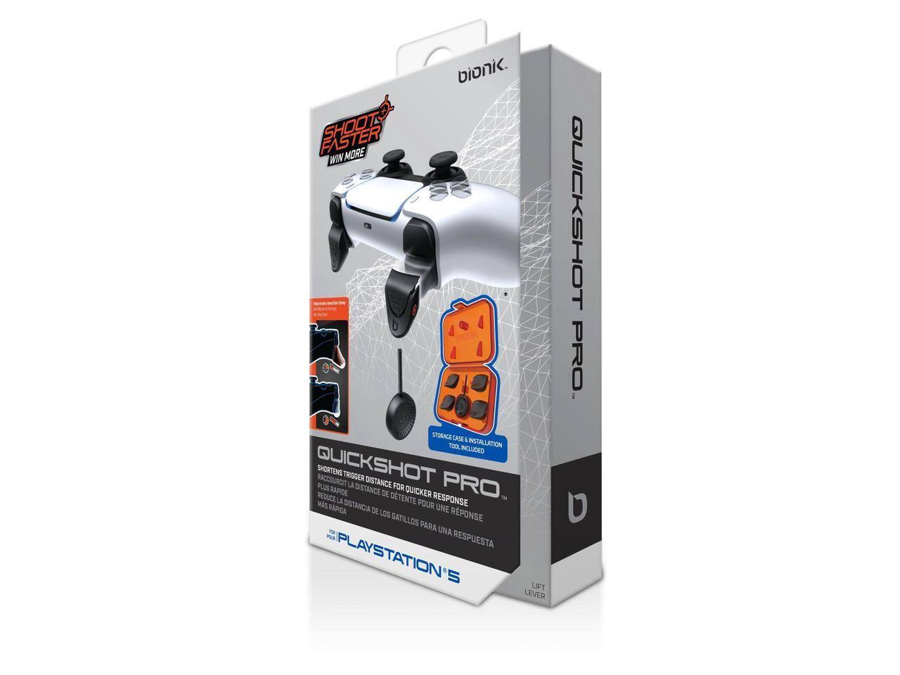 bionic. FASTER SHOOTS WIN MORE STORAGE CASE a TOOL INSTALLATION INCLUDED QUICKSHOT SHORTENS TRIGGER DISTANCE FOR QUICKER RESPONSE RPICA DE LOS UNE RPONSE SATILLOS PARA - UNA PA RESPUESTA PLAYSTATION'S LIFT LEVER QUICKSHOT PRO.