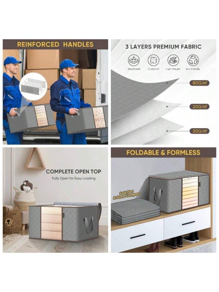 - REINFORCED HANDLES
- 3 LAYERS PREMIUM FABRIC
  - Breathable
  - Dustproof
  - Light Weight
  - Eco-Friendly
  - 80G/m²
  - 20G/m²
  - 20G/m²
- COMPLETE OPEN TOP
  - Fully Open for Easy Loading
- FOLDABLE & FORMLESS
  - Fold, Float & Store Compact