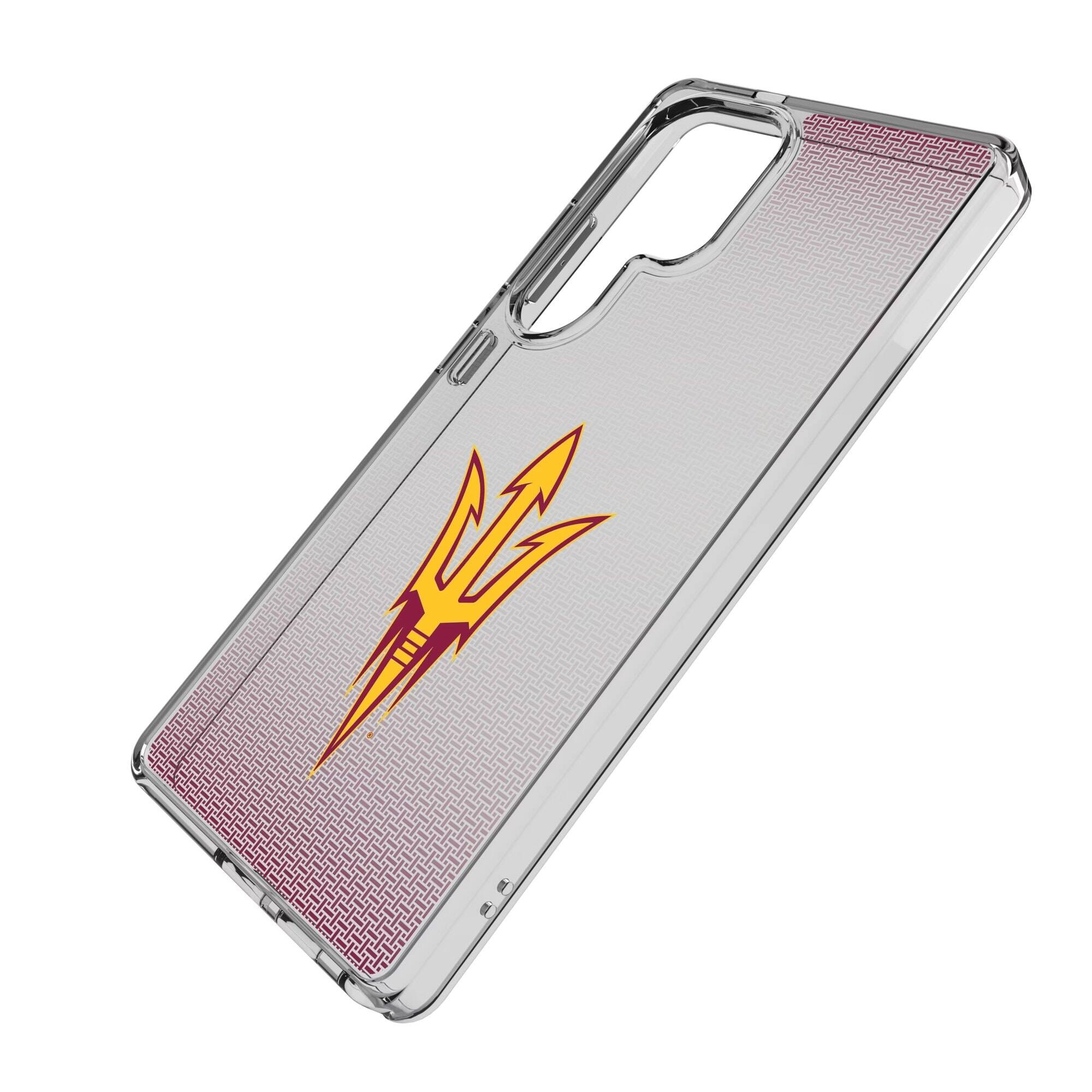 Alt View 1. Keyscaper - Arizona State Sun Devils Linen Logo Galaxy Clear Case - S24 Ultra - Multicolor.