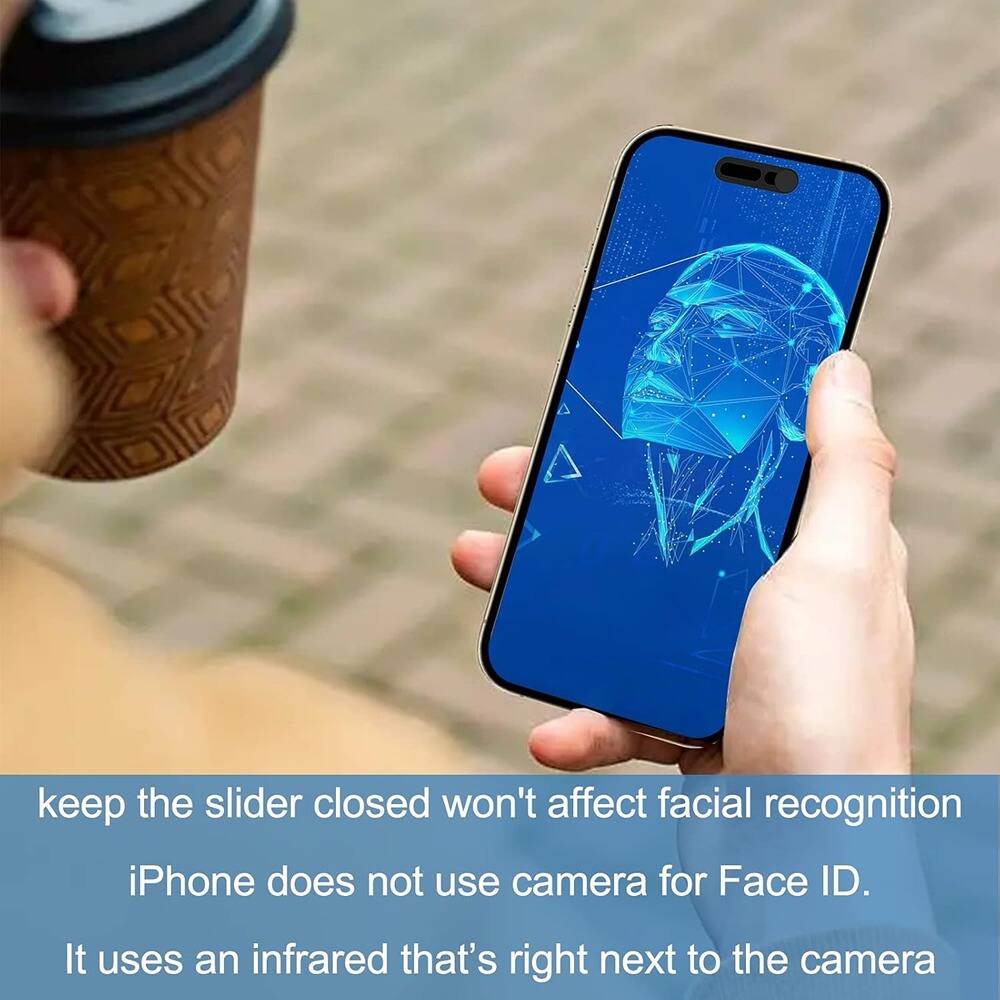 keep the slider closed won't affect facial recognition  
iPhone does not use camera for Face ID.  
It uses an infrared that's right next to the camera