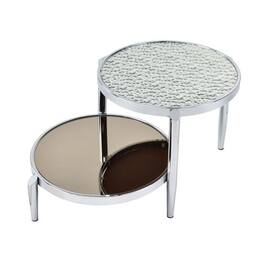 Manhattan Lane - Twin Top Coffee Table with Tubular Rounded Legs - Silver
