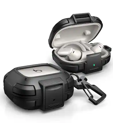Front. Dexnor - Case for Beats Powerbeats Pro 2(2025)with Drop-Proof Lock,Shockproof Bumper Cover(Charging Case &Earphones Not Included) - Black.