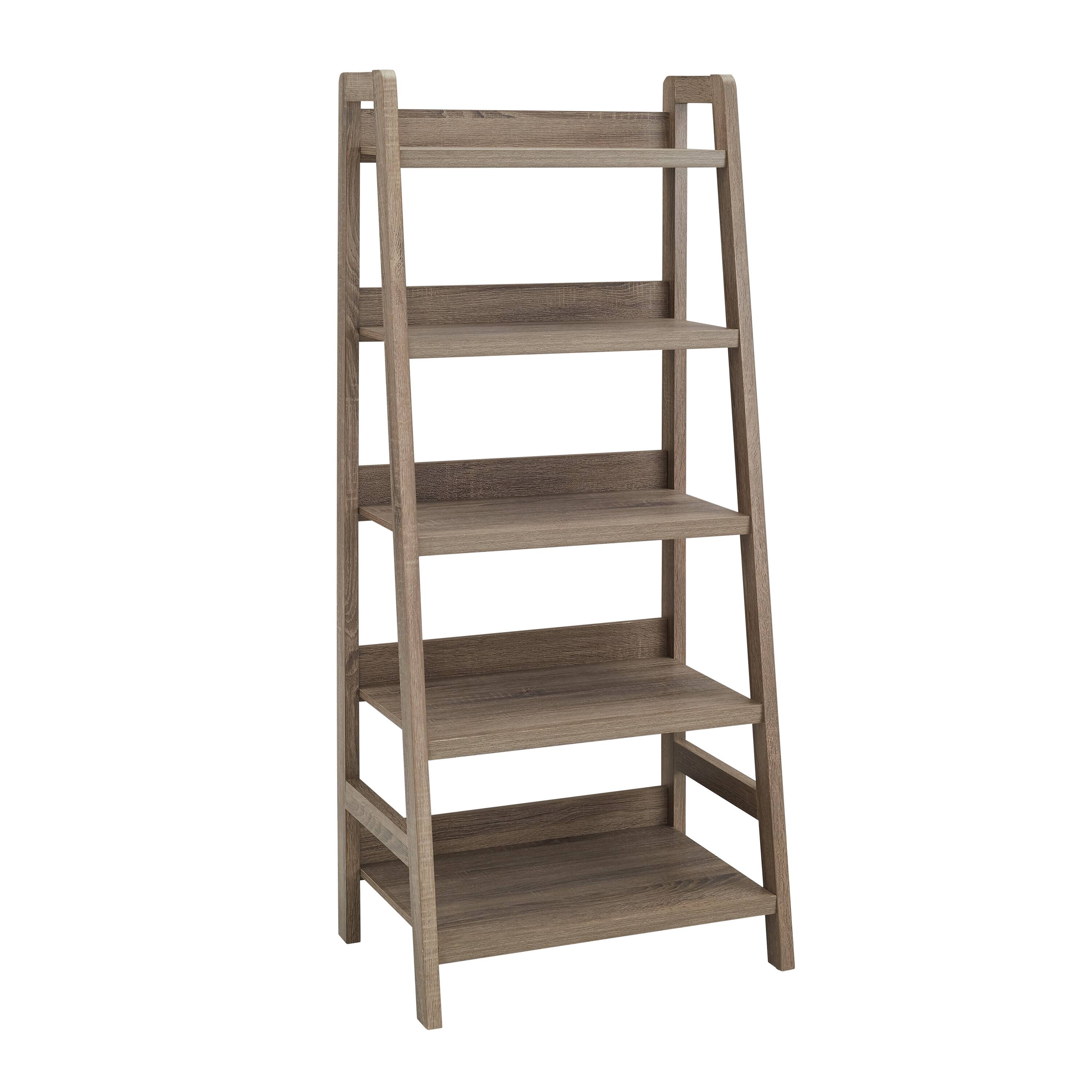 Linon Home Décor - Tennyson Five-Shelf Ladder Bookcase - Gray - Front_Zoom