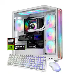 iBUYPOWER - Trace Gaming Desktop PC AMD Ryzen 7 9800X3D 2025 NVIDIA GeForce RTX 5070Ti 16GB 32GB DDR5 2TB SSD Storage - White