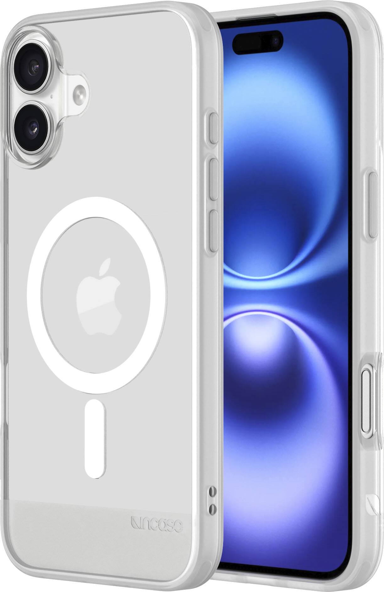 Angle. Incase - Slim Case with MagSafe for Apple iPhone 16 Plus - Clear.