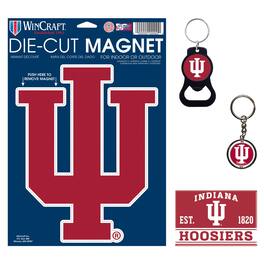 WinCraft - Indiana Hoosiers 4-Pack Key Rings and Magnets Set - Multicolor