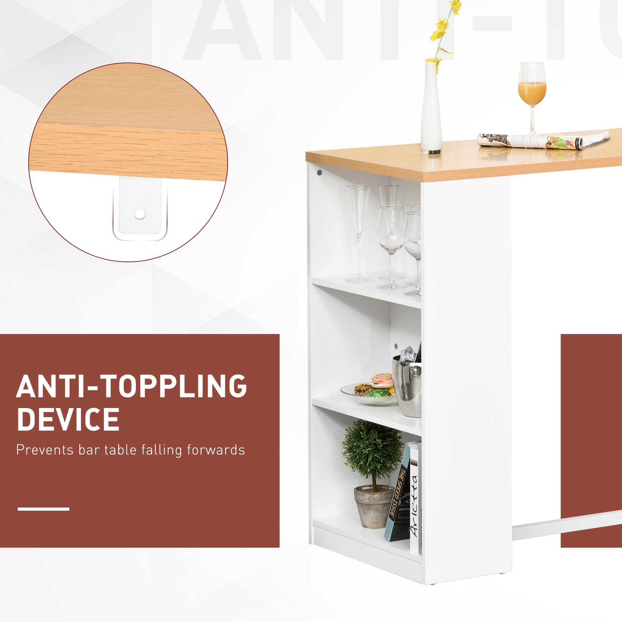 ANTI-TOPPLING DEVICE Prevents bar table falling forwards - - THESPELRSSUE TEG -T Arletta