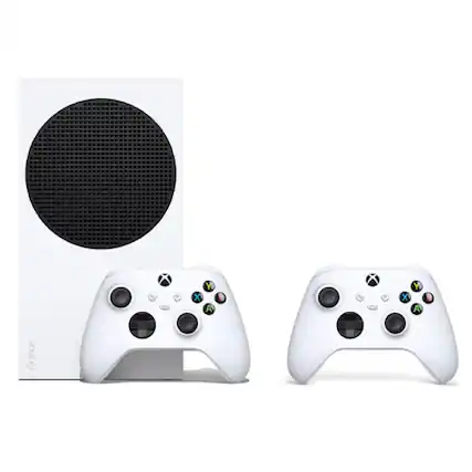Front. Microsoft - Xbox Series S 512GB SSD Console + Extra Xbox Wireless Controller Robot White - Includes Xbox Wireless Controller - Up to - Unknown.
