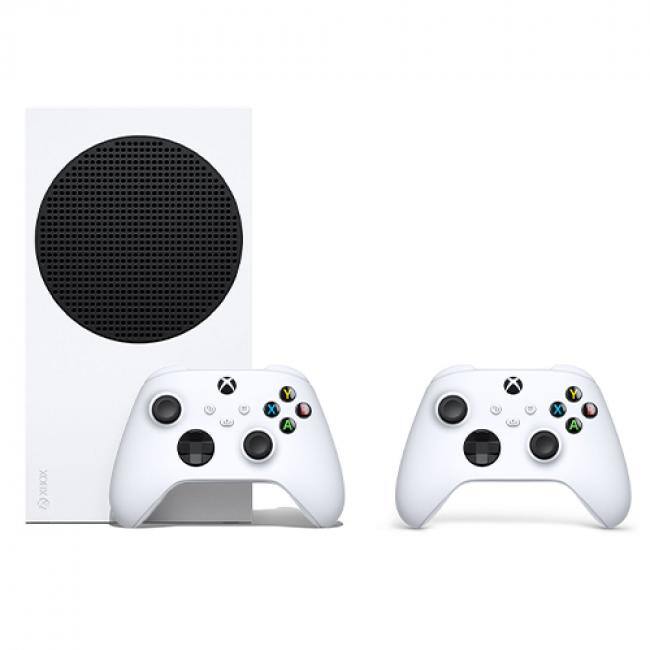 Front. Microsoft - Xbox Series S 512GB SSD Console + Extra Xbox Wireless Controller Robot White - Includes Xbox Wireless Controller - Up to - Unknown.