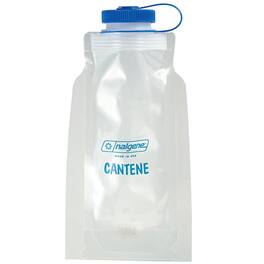 Nalgene - Wide Mouth Flexible Water Cantene - 48 oz - Clear / Blue