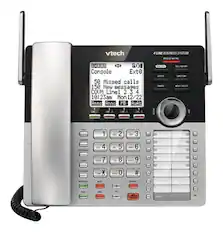 Angle. VTech - CM18445 Main Console - DECT 6.0 4-Line Expandable Small Business Office Phone with Answering System - Silver.