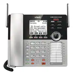 VTech - CM18445 Main Console - DECT 6.0 4-Line Expandable Small Business Office Phone with Answering System - Silver - Angle_Zoom