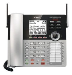 VTech - CM18445 Main Console - DECT 6.0 4-Line Expandable Small Business Office Phone with Answering System - Silver - Angle_Zoom