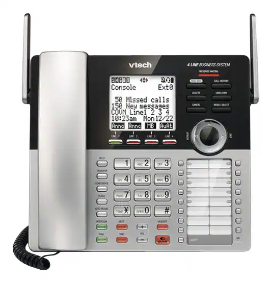 VTech - CM18445 Main Console - DECT 6.0 4-Line Expandable Small Business Office Phone with Answering System - Silver