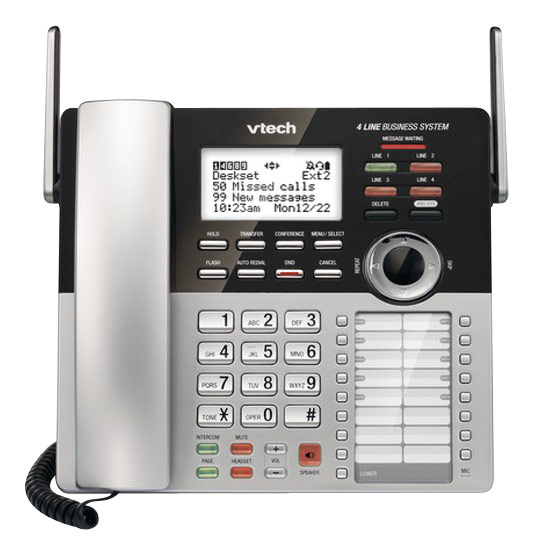 Angle View: CM18245 Extension Deskset for VTech CM18845 Small Business Office Phone System - Silver