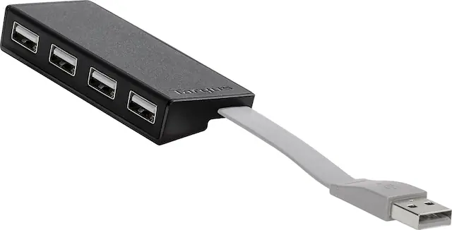 Front. Targus - USB 2.0 4-Port Hub - Black.
