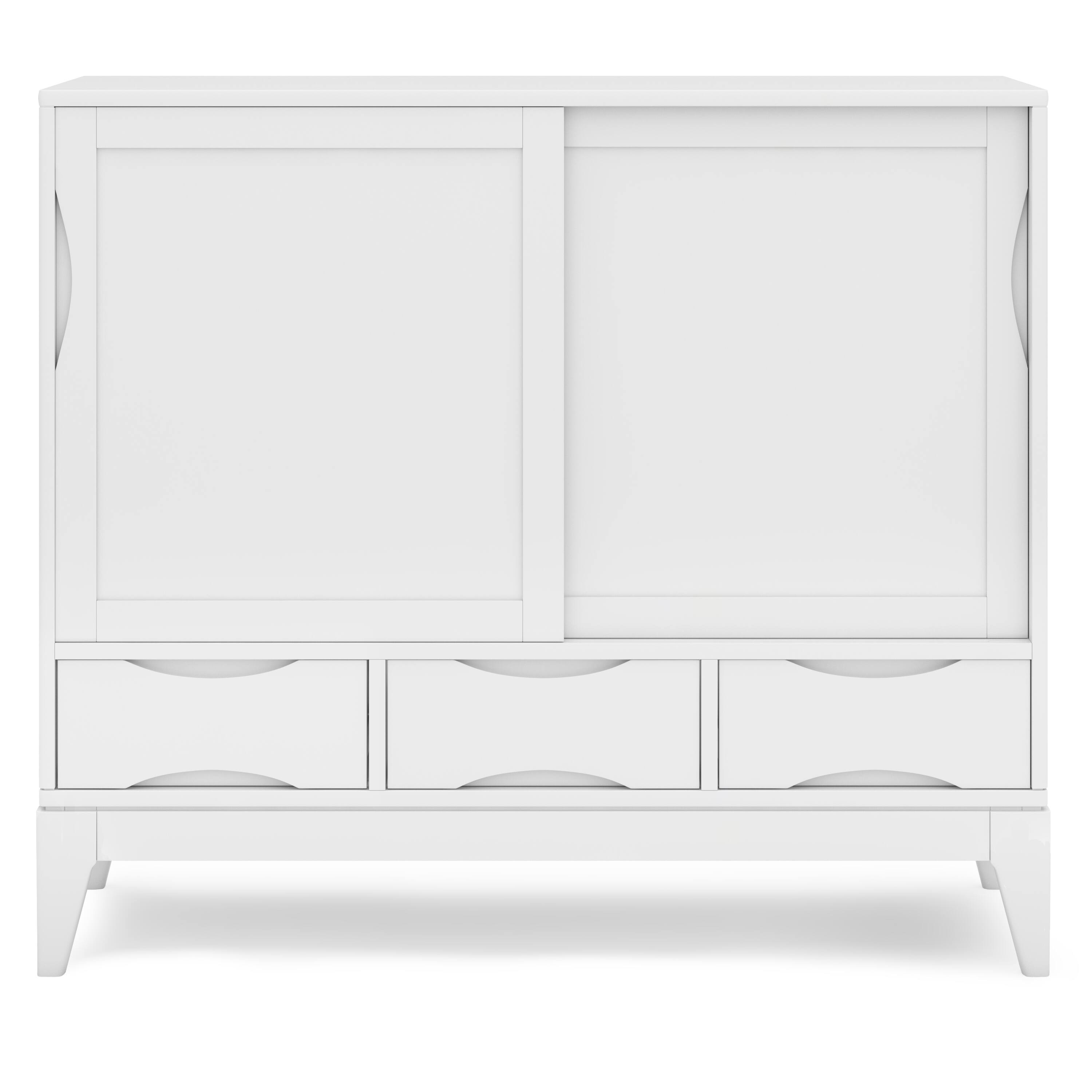 Left. Simpli Home - Harper Solid Wood 48 inch Storage Cabinet in Teak Brown (Set of 2) - White.