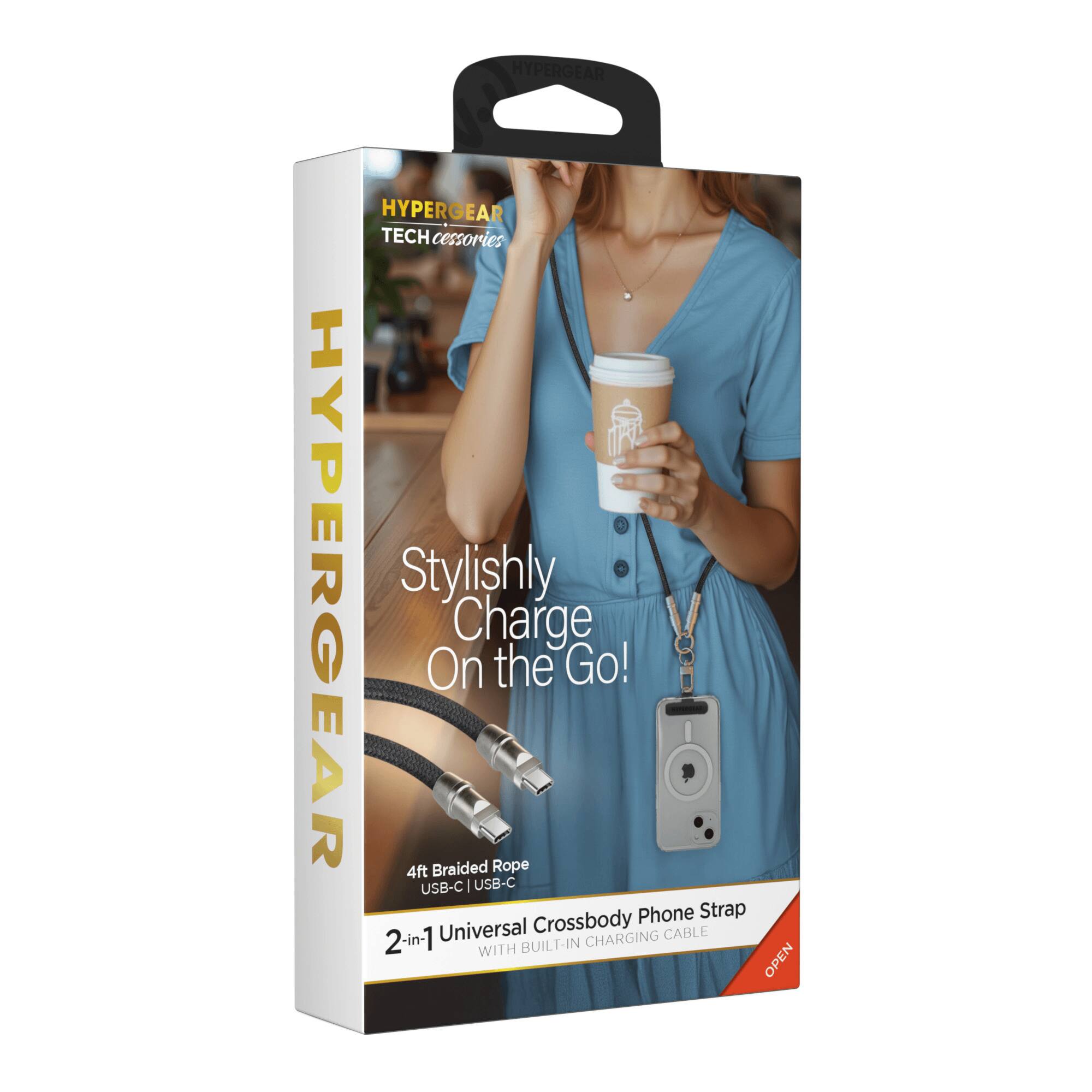 HYPERGEAR TECHcessories

HYPERGEAR

Stylishly Charge On the Go!

4ft Braided Rope USB-C | USB-C Phone Strap Universal Crossbody CABLE

2-in-1 2 BUILT-IN CHARGING WITH OPEN