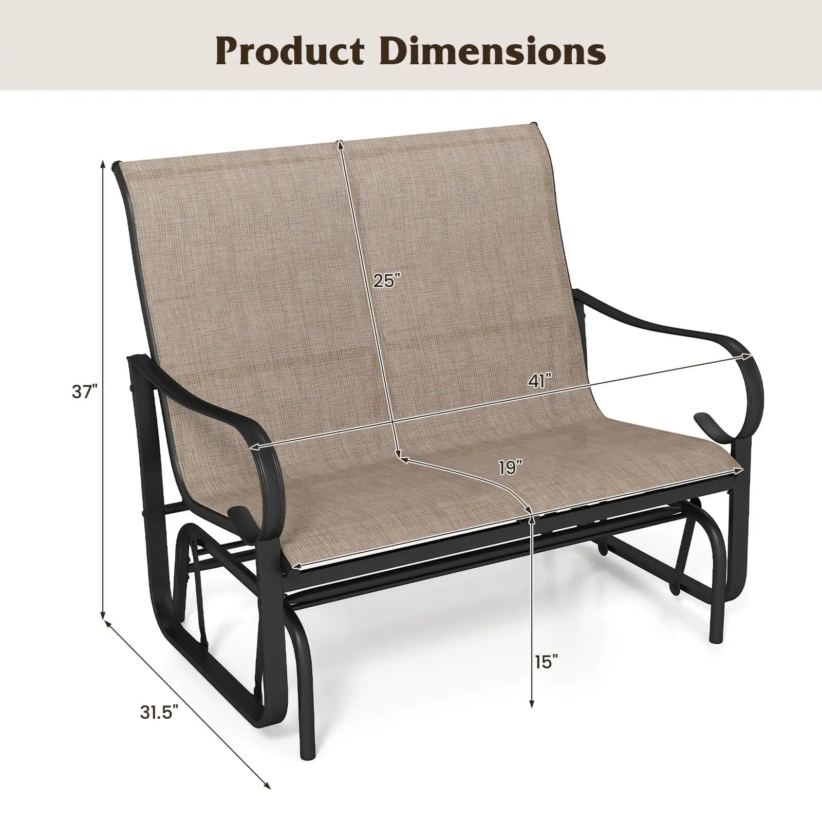 Product Dimensions: 25" x 37" x 41" x 19" x 15" x 31.5"