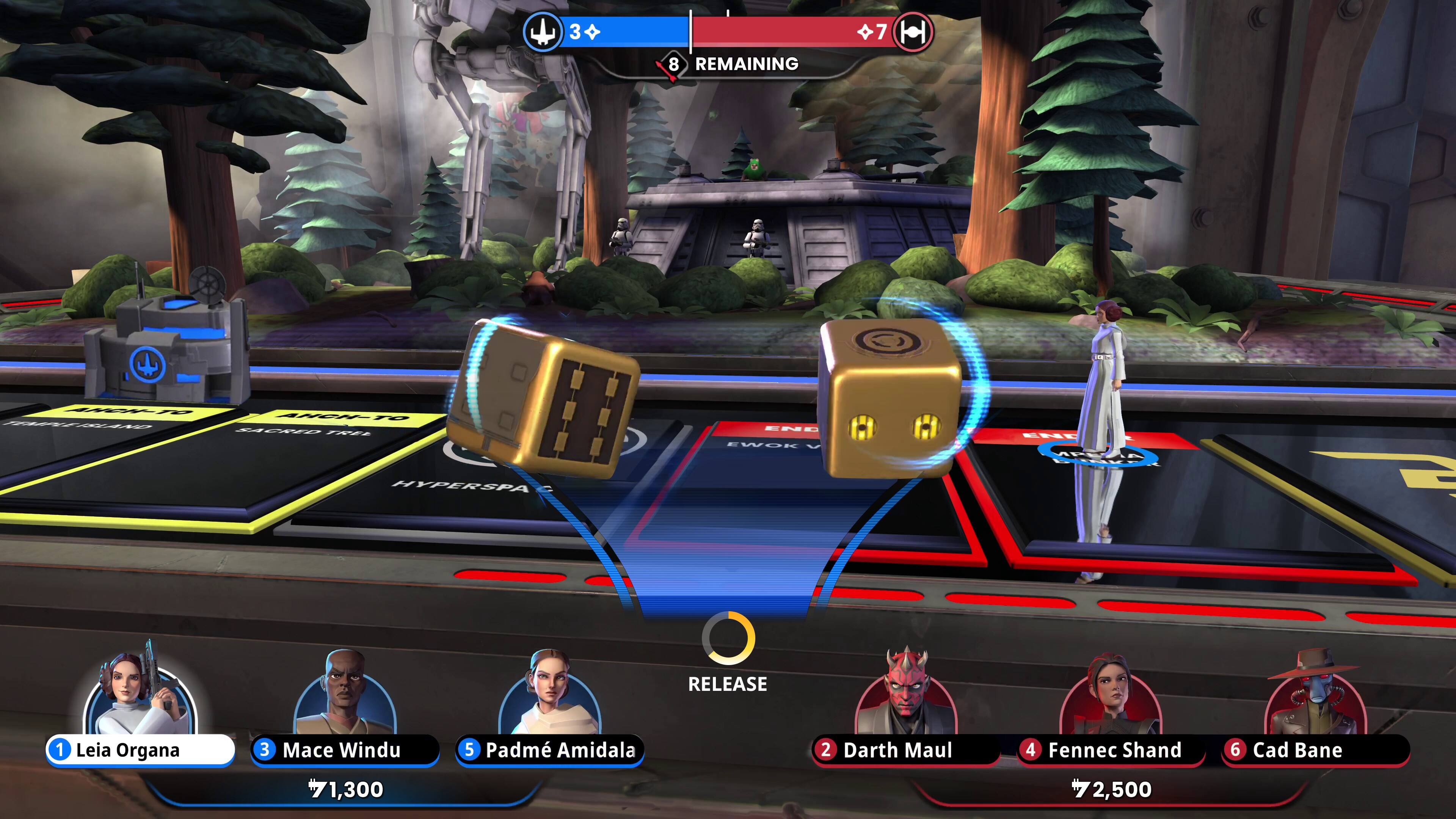 3 8 REMAINING 7 3 M/ ANEA  P P PEA ENC EWOK  EHT HYPERSPA - RELEASE 1 Leia Organa 3 Mace Windu 1,300 5 Padm Amidala 2 Darth Maul 4 Fennec Shand 2,500 6 Cad Bane