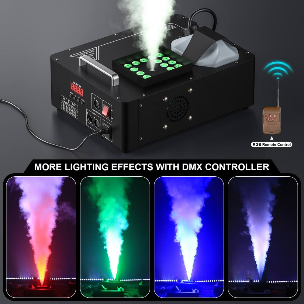 Sure, here is the corrected and grouped text from the image:

---

**RGB Remote Control**

**MORE LIGHTING EFFECTS WITH DMX CONTROLLER**

---

**RGB Remote Control**

**MORE LIGHTING EFFECTS WITH DMX CONTROLLER**

---