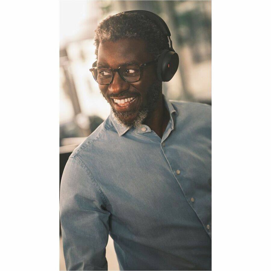 Alt View 5. Jabra - Jabra Evolve3 75 Headset - Microsoft Teams Certification - Stereo - Wireless - Bluetooth - 98.4 ft - 35 Ohm - 20 Hz to - Black.