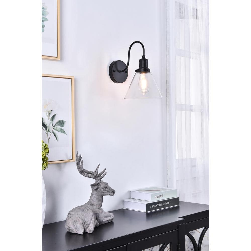 Living District - Histoire 1 light black Wall Sconce - Black And Clear price history on PriceWatchPro
