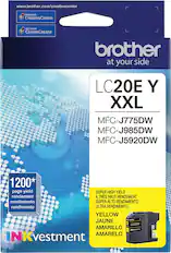 Front. Brother - LC20EY XXL Super High-Yield Ink Cartridge - Yellow - Yellow.