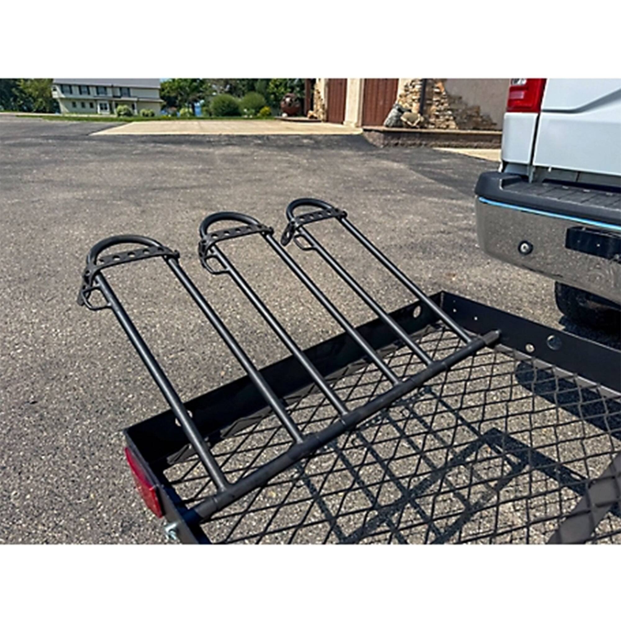 Alt View 7. Tow Tuff - Tow Tuff Fat Tire Bike Cradle Kit for 3 Bikes with Adjustable Straps - Black.