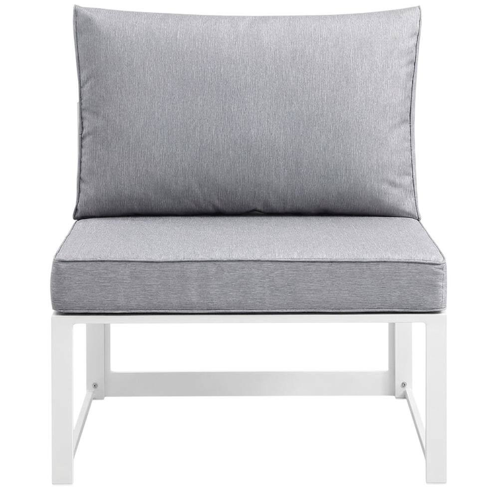 Back. Outdoor Escape - Outdoor Patio Chair With Back Cushion And Sturdy Frame - White.