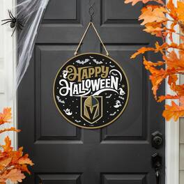 Evergreen Enterprises - Vegas Golden Knights 18" Happy Halloween Wooden Round Door Sign - Multicolor