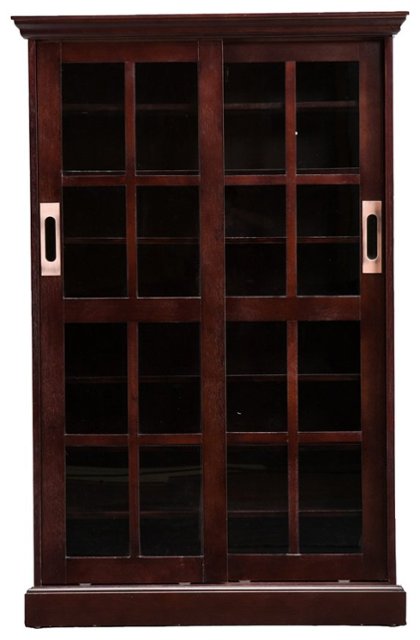 Sei Sliding Door Media Cabinet Espresso, Dvd Storage Cabinet With Sliding Doors