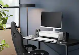 Yamazaki Home - Monitor Stand With Drawer - Steel - White