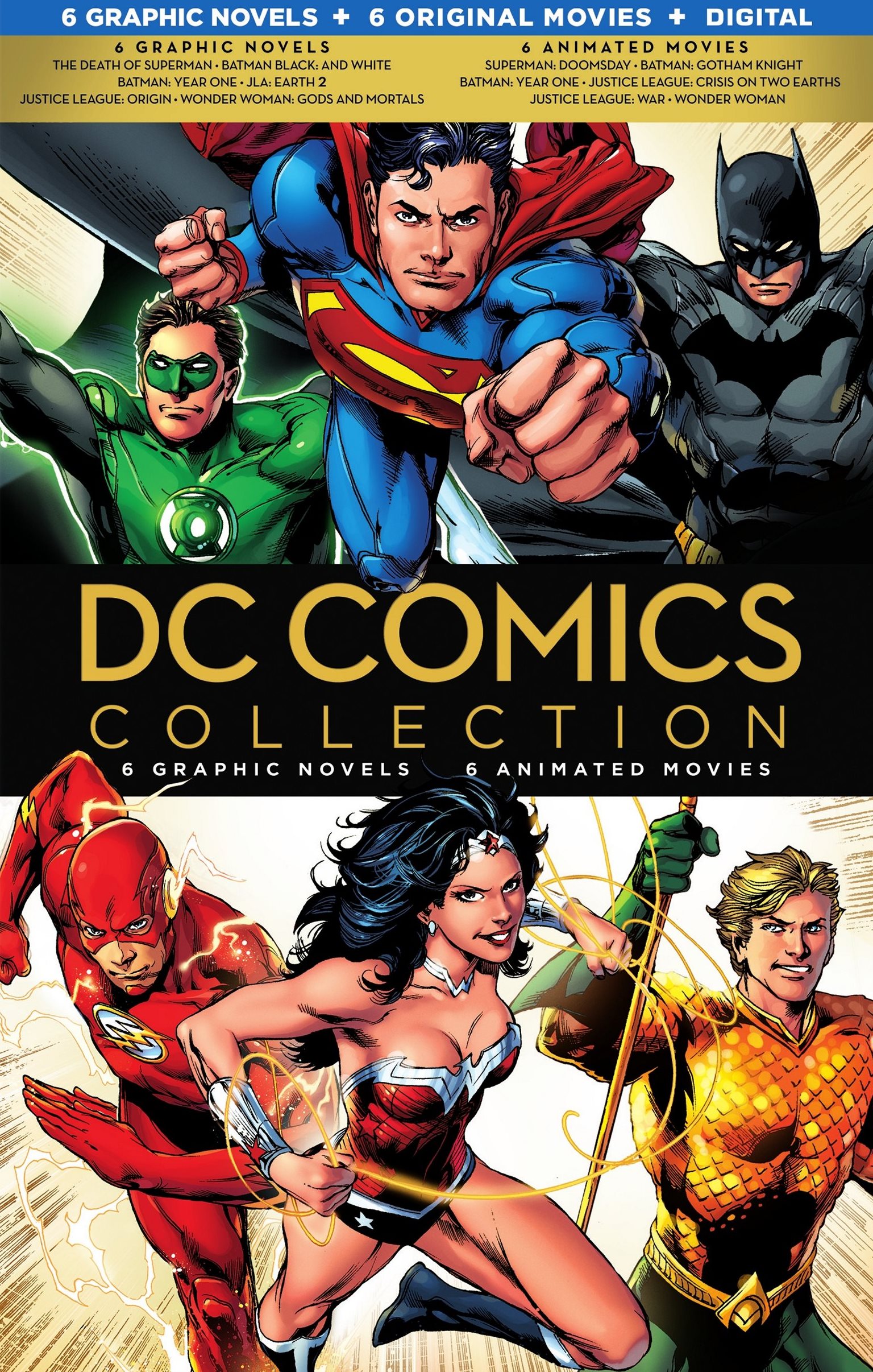 DC Comics Collection: 6 Graphic Novels 6 Animated Movies [Blu-ray] [6  Discs] - Best Buy