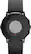 Front. Pebble - Time Round Smartwatch 20mm Stainless Steel Leather - Black/Black.