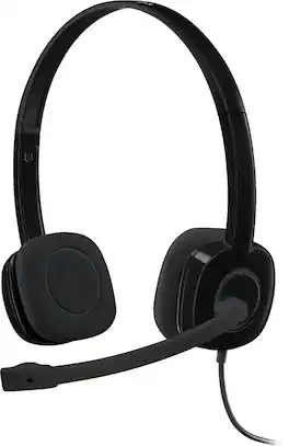 Logitech - H151 Wired On-Ear Headphones - Black