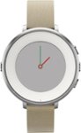 Front Zoom. Pebble - Time Round Smartwatch 14mm Stainless Steel Leather - Silver/Stone.