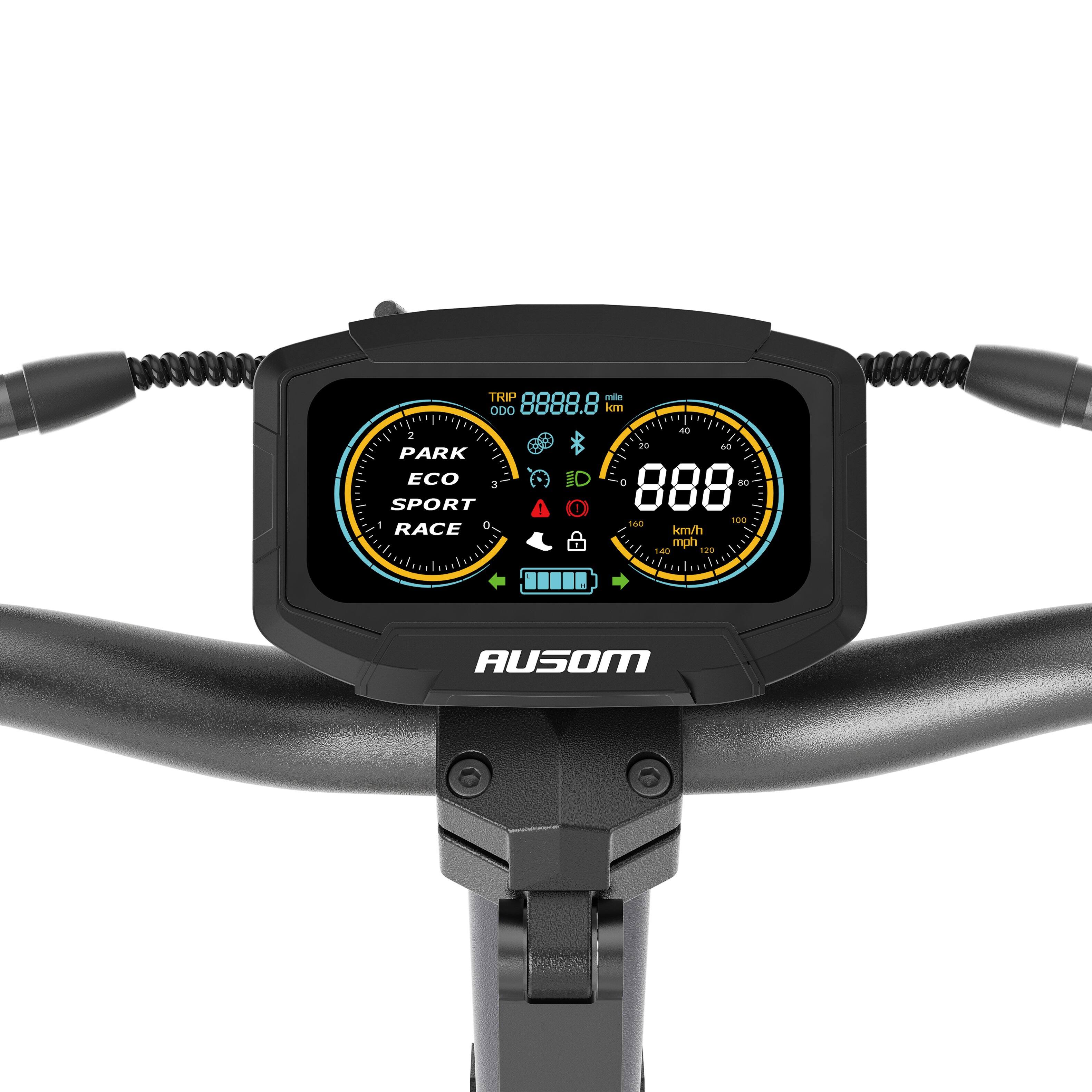 TRIP ODO 8888.8 km  
PARK ECO 3 E O  
SPORT 0  
RACE 0  
888 km/h  
AUSOM