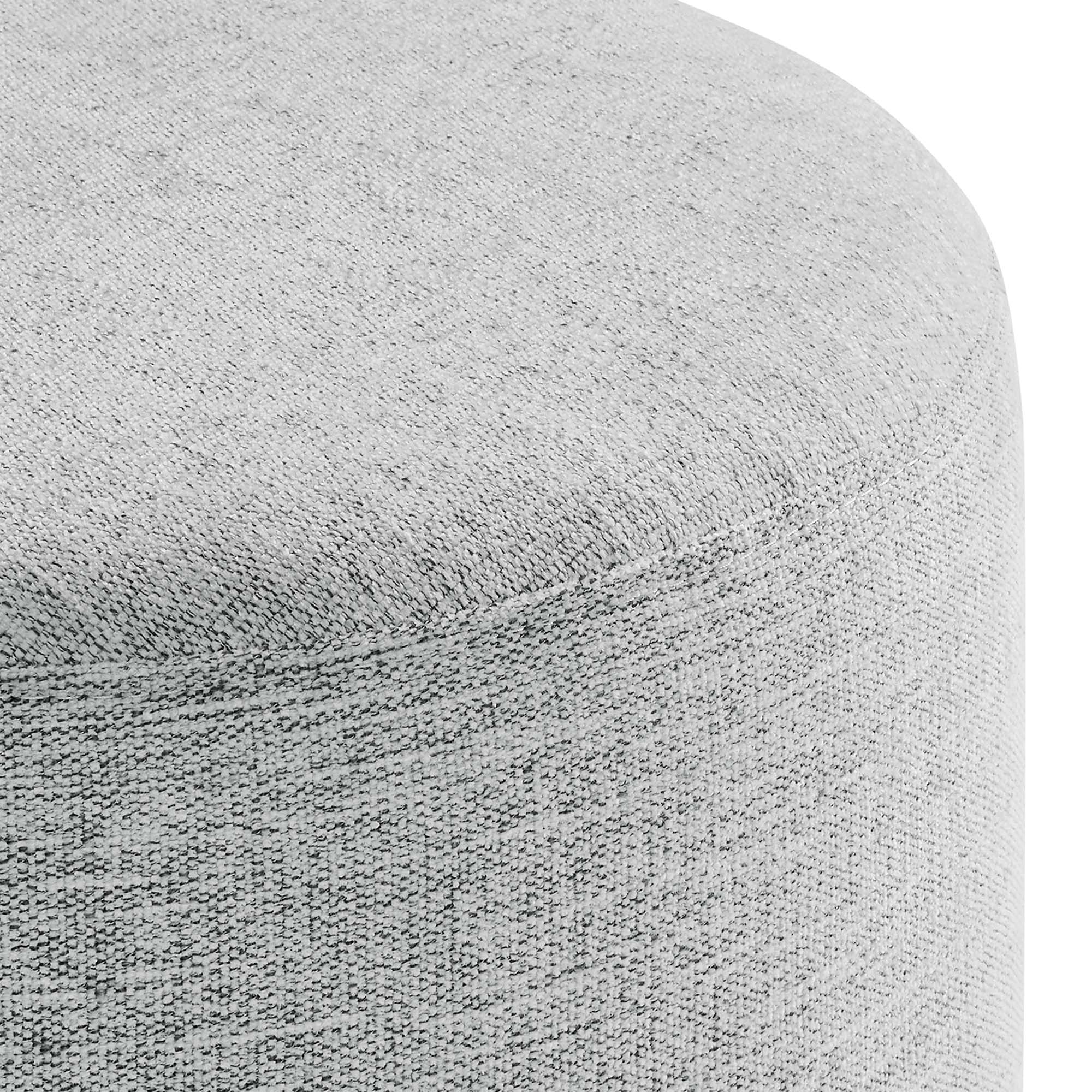 Alt View 4. Modway - Callum 16" Round Woven Heathered Fabric Upholstered Ottoman by Modway - Heathered Weave Light Gray.
