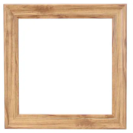 Front. Unique Bargains - 8x8" Resin Floating Frame for Canvas, Vintage Wall Hanging Decor for Home Office Display - Yellow Wooden Grain.