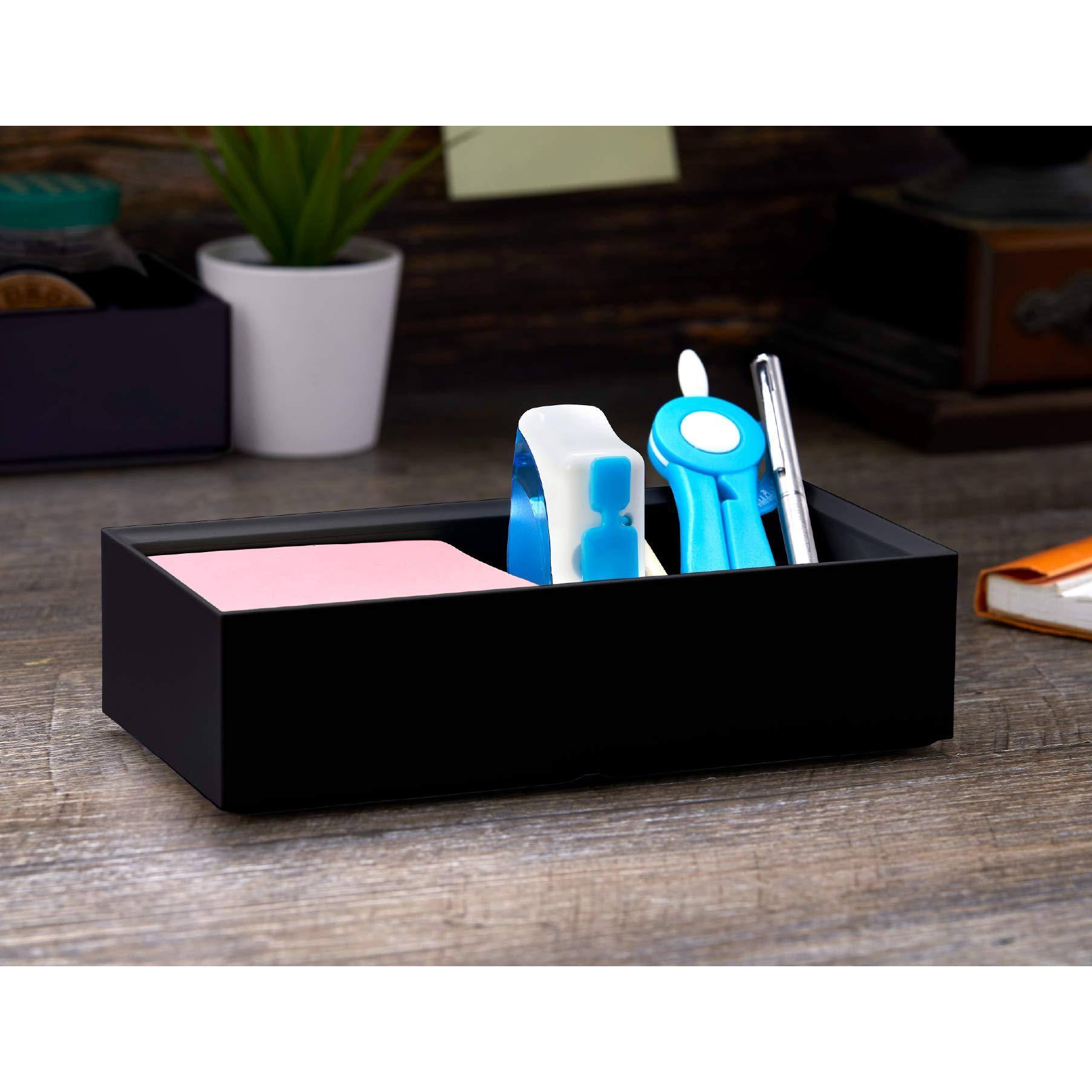 Alt View 5. Paradigms Interiors - Office Konnect Desk Organizer Accessory Tray & Storage Cup Bundle Stacks For Desktop Makeup Organization - Black-2 Pack-Pencil Cup.