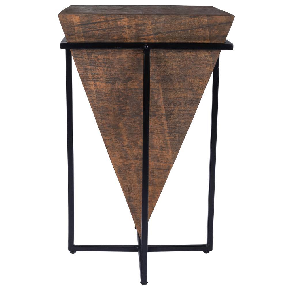 Back. Butler Specialty - Gulnaria Wood & Metal Side Table - Dark Brown.