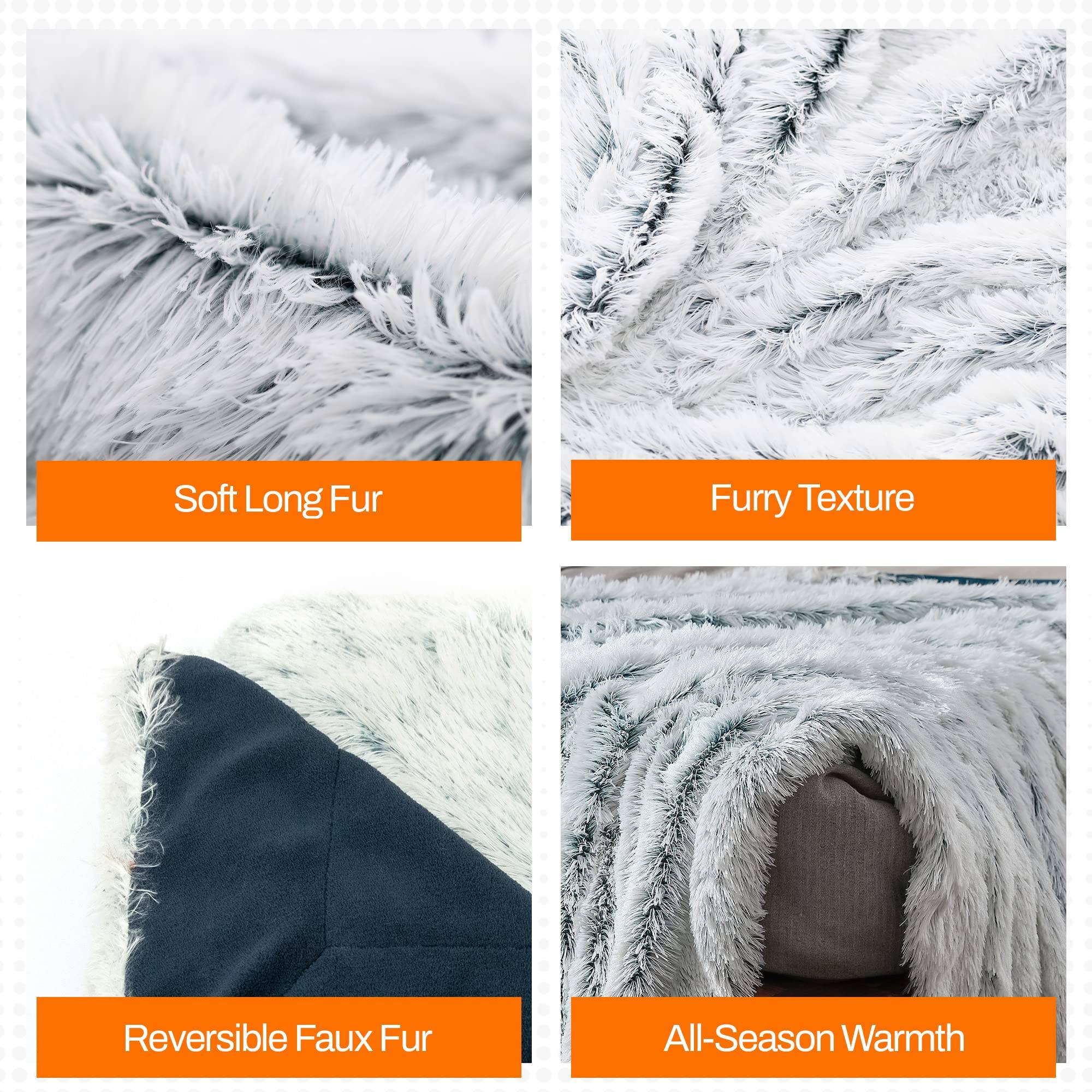 - Soft Long Fur
- Furry Texture
- Reversible Faux Fur
- All-Season Warmth