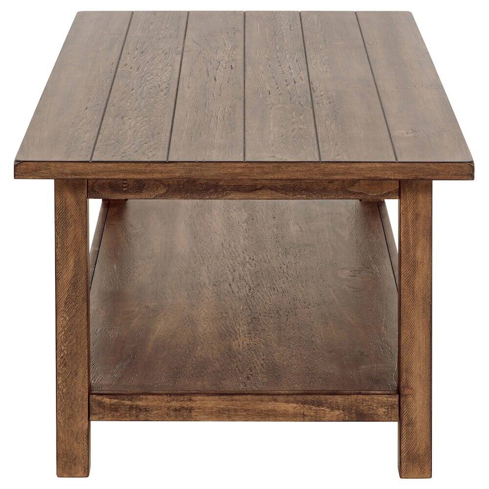 Alt View 4. Coaster Co. of America - Payne Wood Coffee Table with Shelf Distressed Brown - Brown.