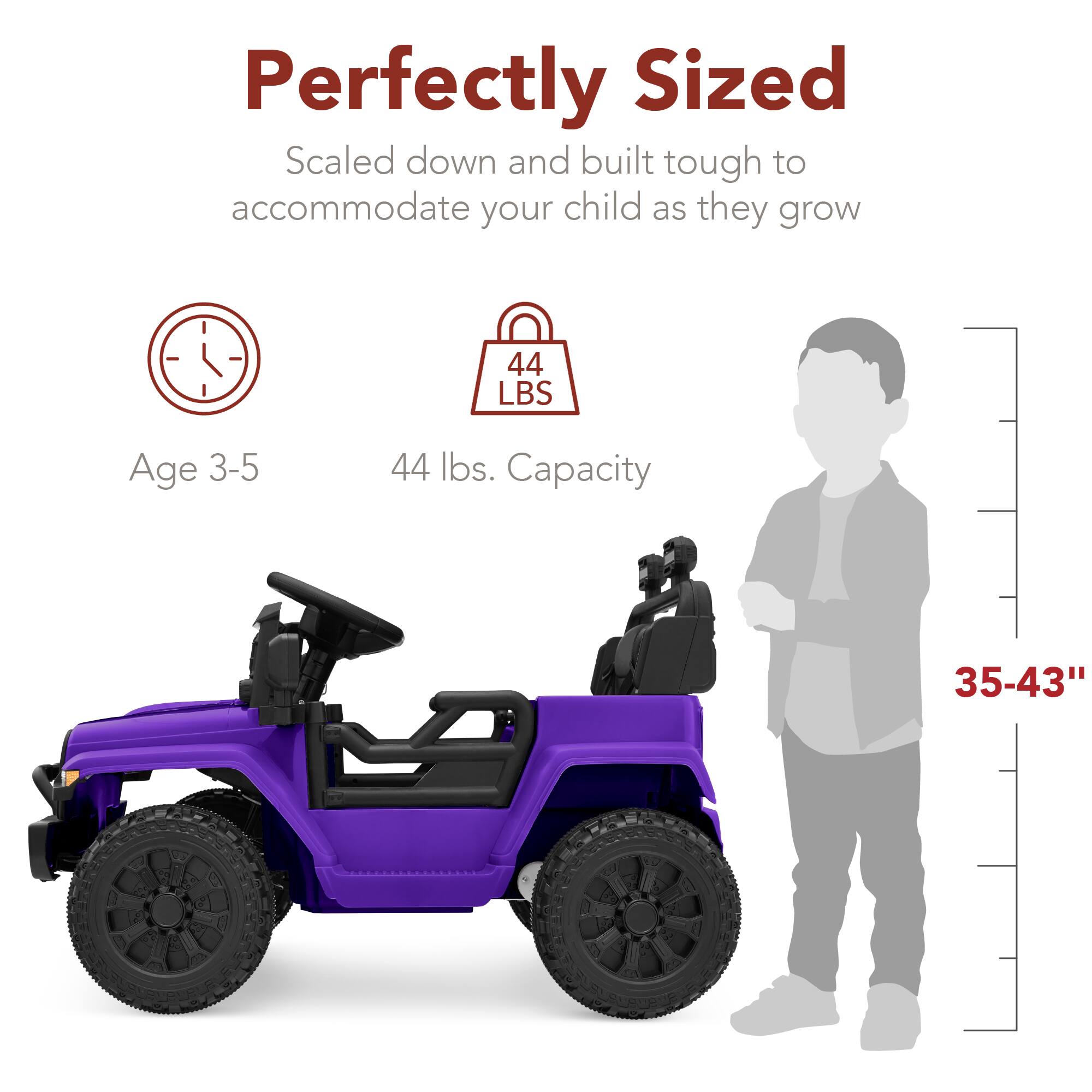 Perfectly Sized  
Scaled down and built tough to accommodate your child as they grow.  

- Age 3-5  
- 44 lbs. Capacity  
- 35-43"