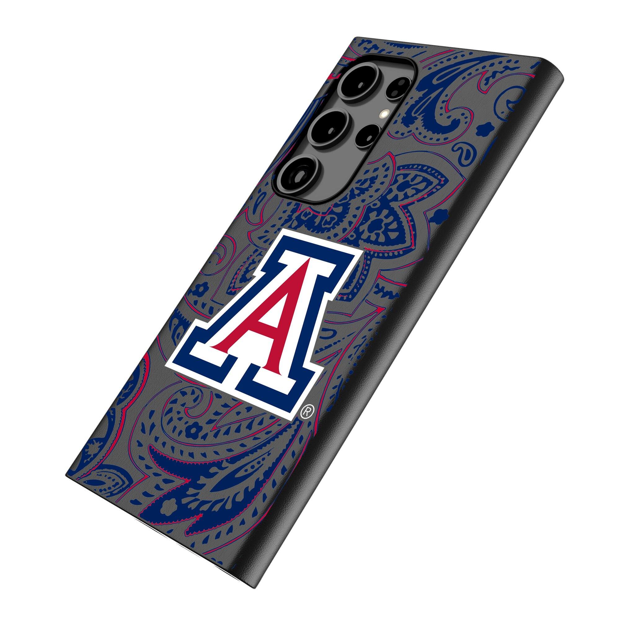 Alt View 1. Keyscaper - Arizona Wildcats Paisley Galaxy Magnetic Bump Case - S25 - Black.