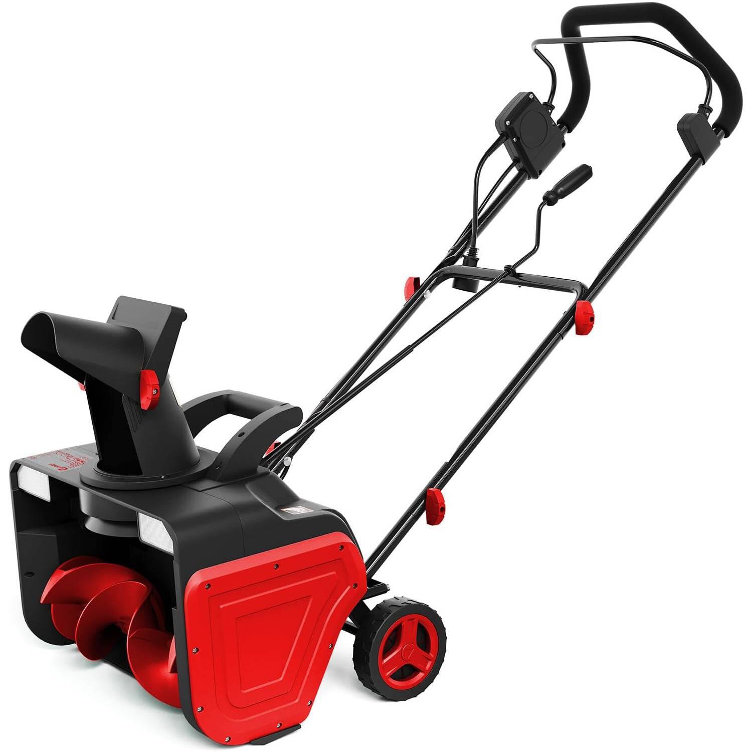 Front. Acekool - 2200 Watt Corded Electric Snow Blower, Electric Snow Thrower with 33000 RPM for Enhanced Visibility, Red - Red.