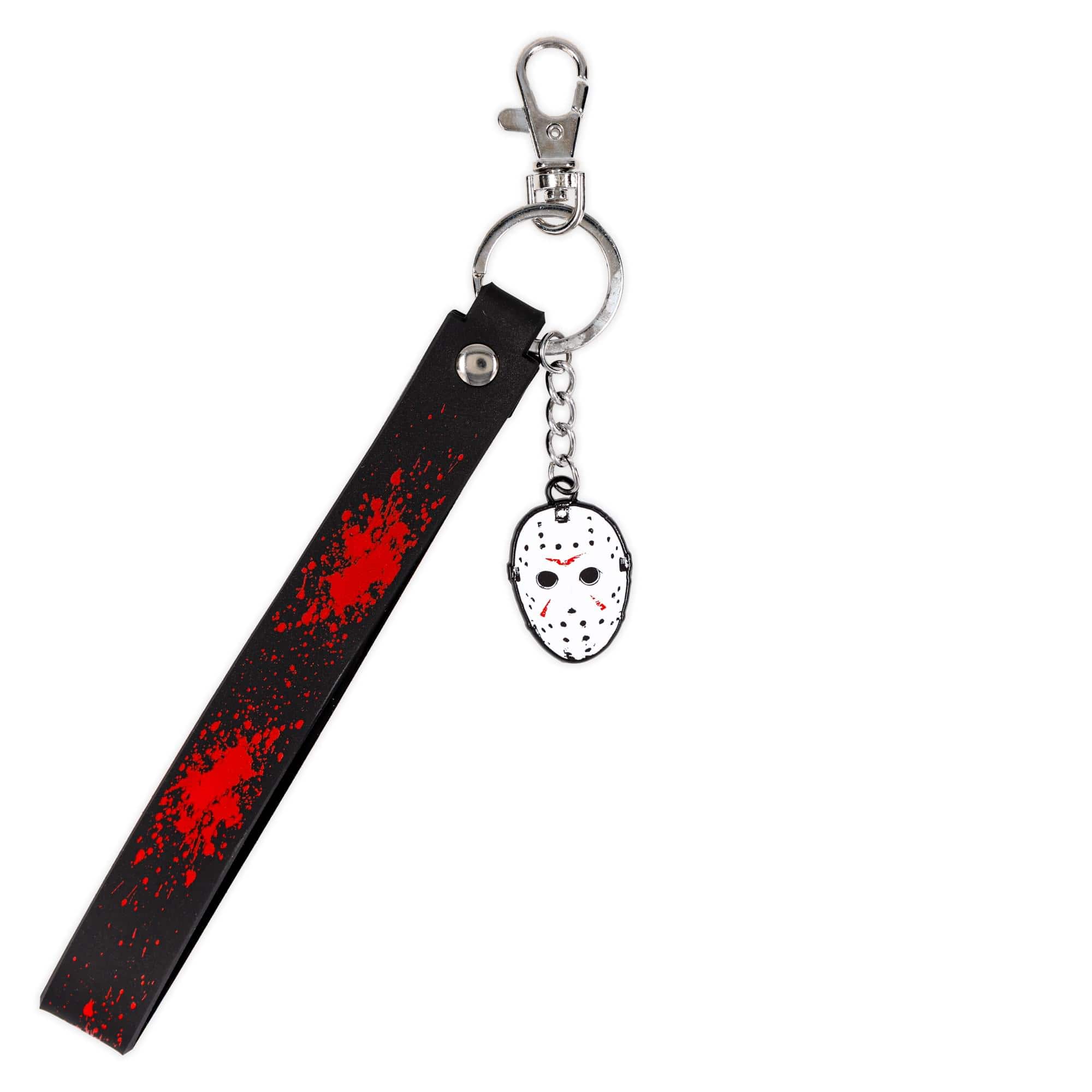 SalesOne LLC - Friday The 13th Jason Voorhees Mask Enamel Keychain With Lanyard Strap - Black