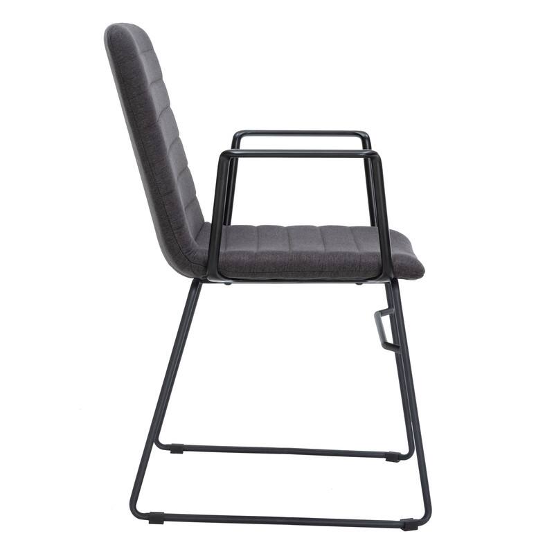 Alt View 3. LeisureMod - Zylar Office ArmChair with PU Leather, Foam Cushion, Stainless Steel Base & Ergonomic Support - Brown.