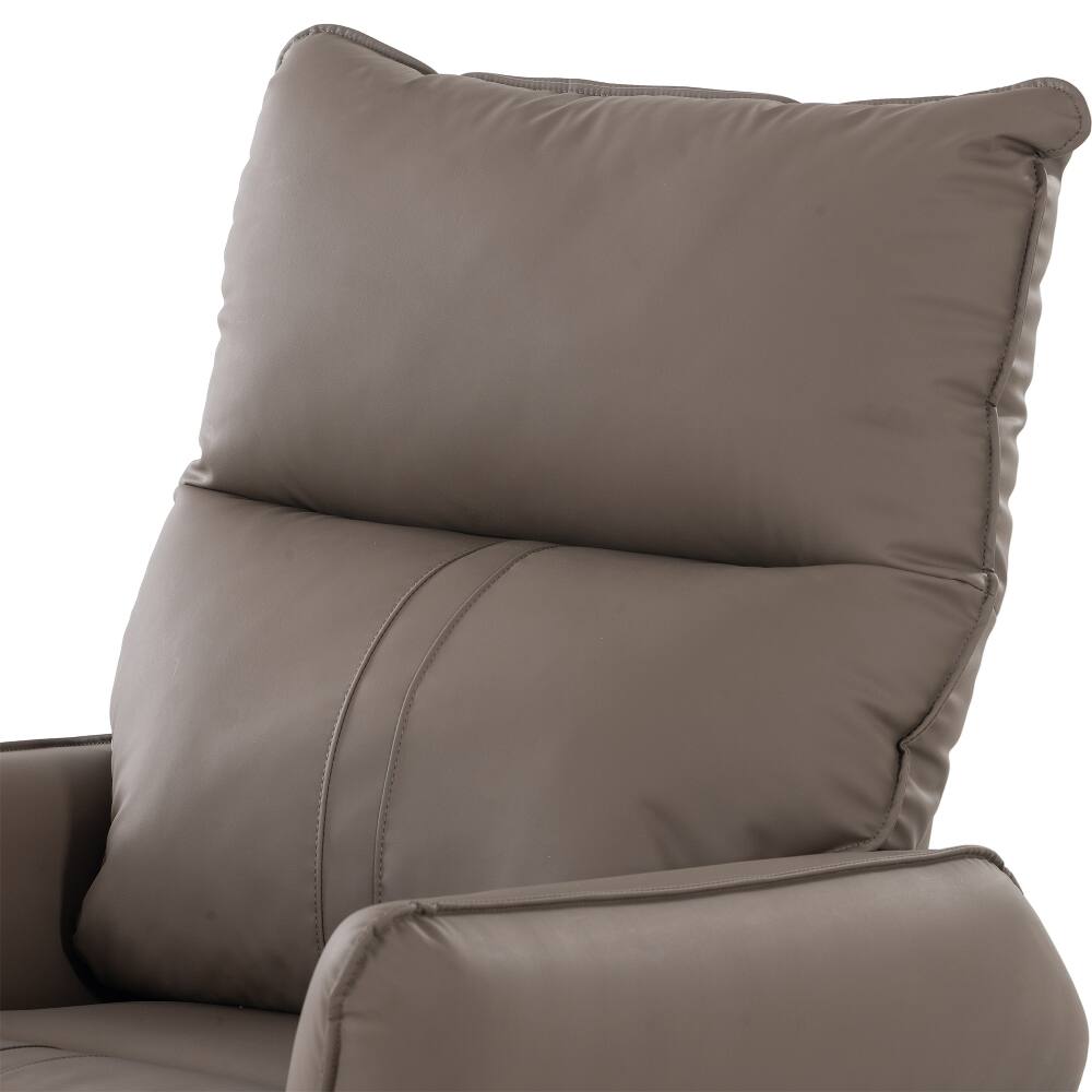 Alt View 7. Loheer - Loheer PU Rocking Recliner Chair 360 Swivel Nursery Glider Chair Home Theater Seating Brown - Brown.